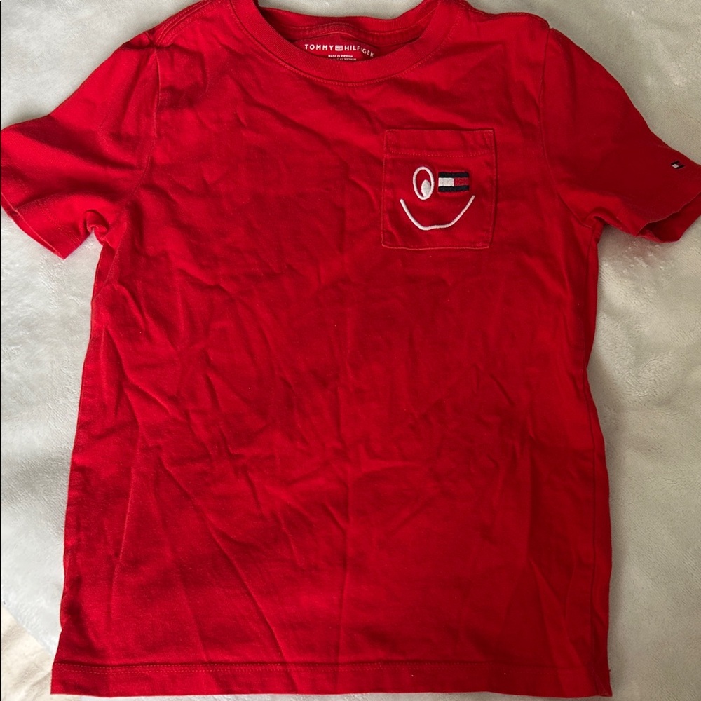 5T - New without tags , Tommy Hilfiger Kids Scarlet Tee with Pocket